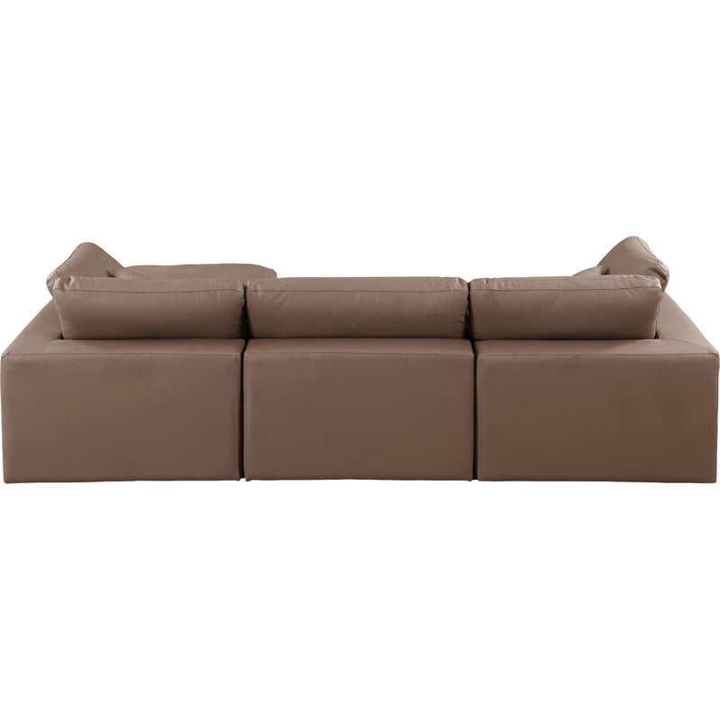 Meridian Comfy Brown Vegan Leather Modular Sectional IMAGE 5