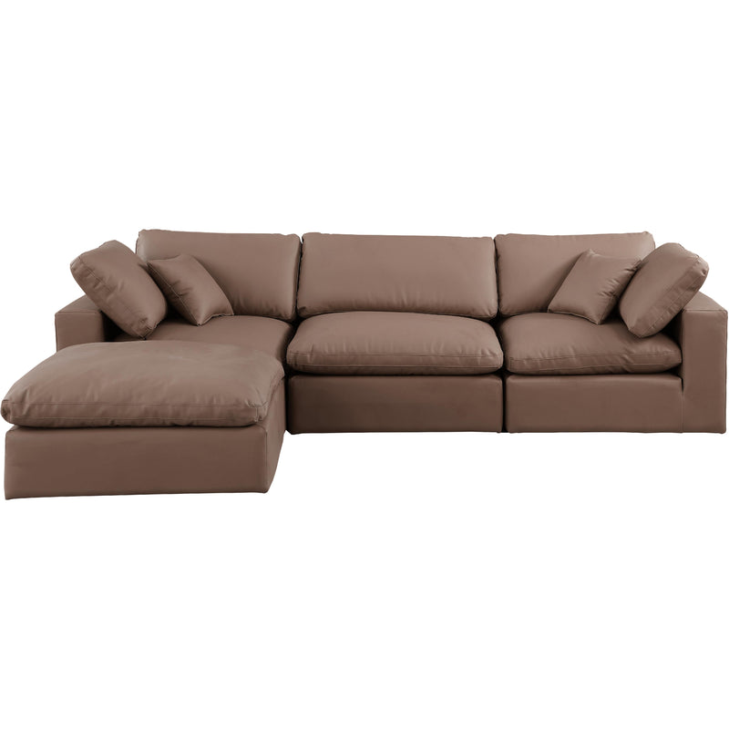 Meridian Comfy Brown Vegan Leather Modular Sectional IMAGE 7