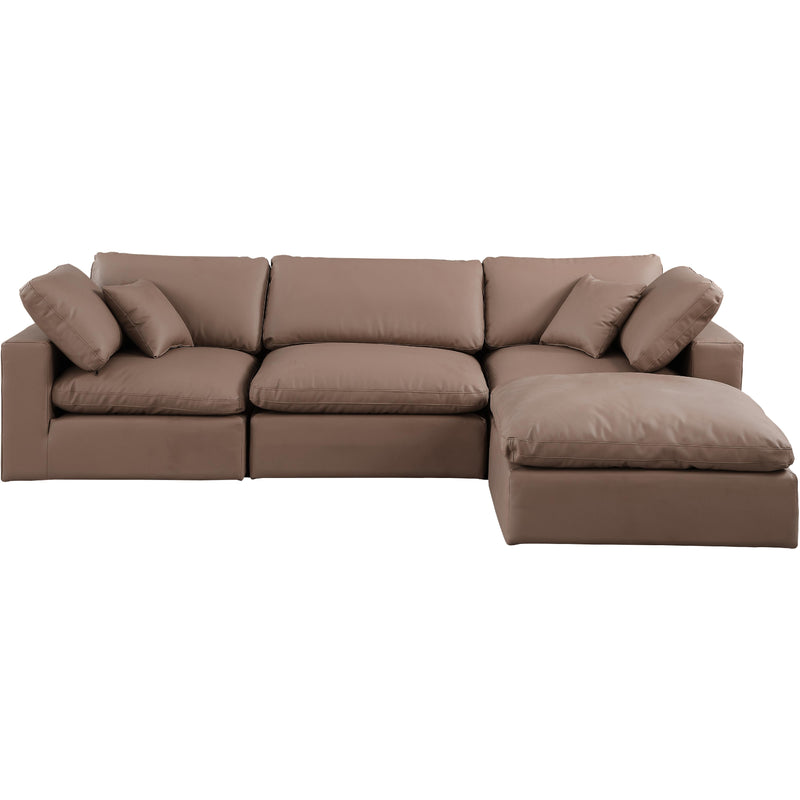 Meridian Comfy Brown Vegan Leather Modular Sectional IMAGE 8