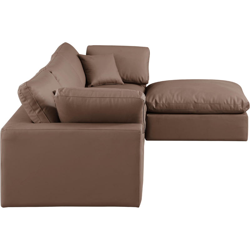 Meridian Comfy Brown Vegan Leather Modular Sectional IMAGE 9