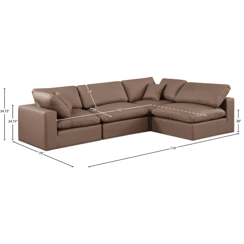 Meridian Comfy Brown Vegan Leather Modular Sectional IMAGE 15