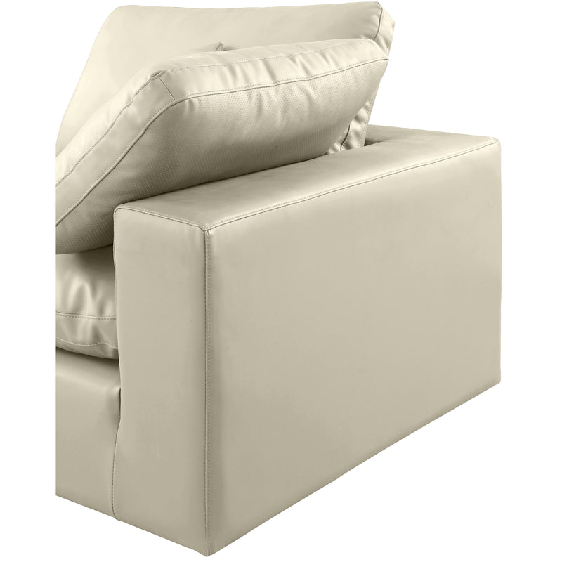 Meridian Comfy Cream Vegan Leather Modular Sofa IMAGE 7