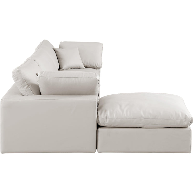 Meridian Comfy Cream Vegan Leather Modular Sectional IMAGE 10