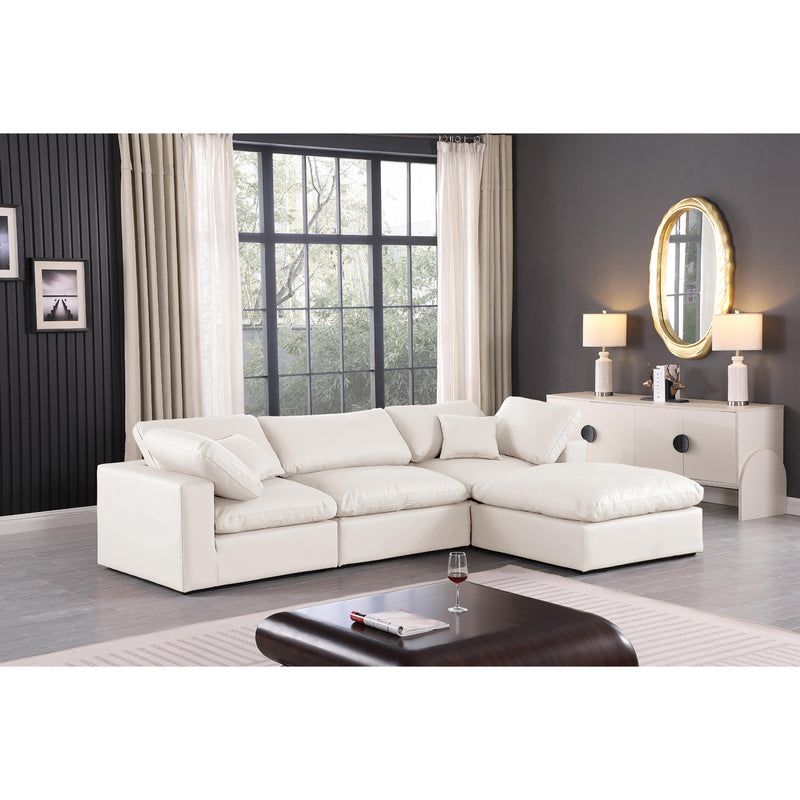 Meridian Comfy Cream Vegan Leather Modular Sectional IMAGE 3