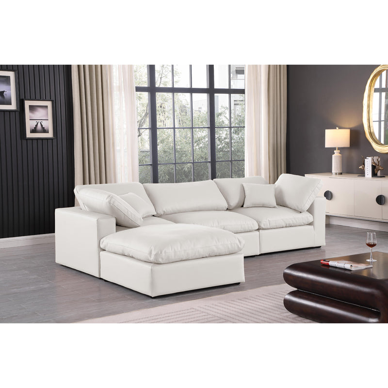 Meridian Comfy Cream Vegan Leather Modular Sectional IMAGE 4