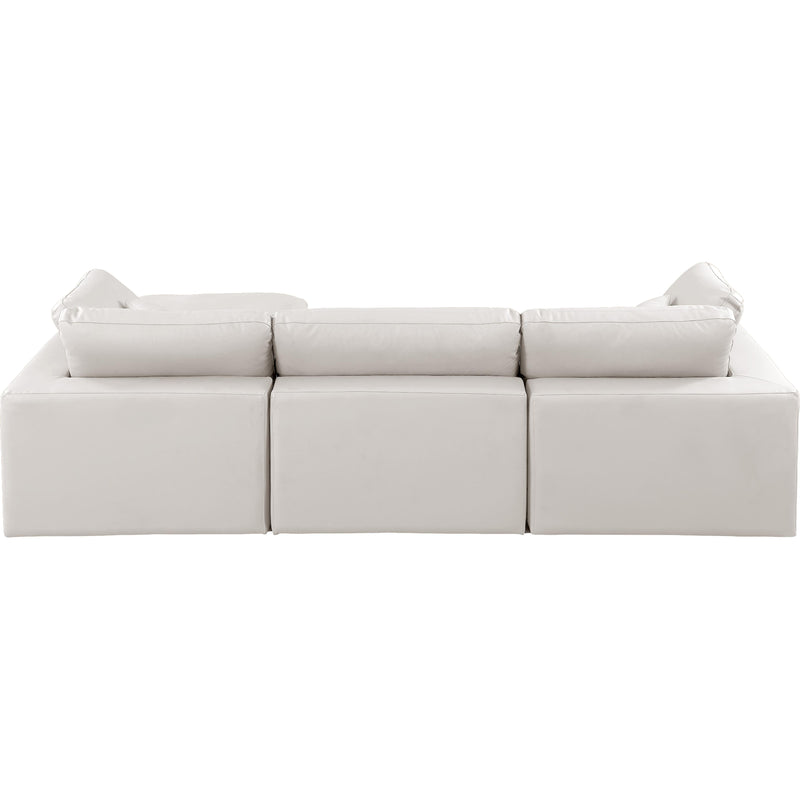 Meridian Comfy Cream Vegan Leather Modular Sectional IMAGE 5