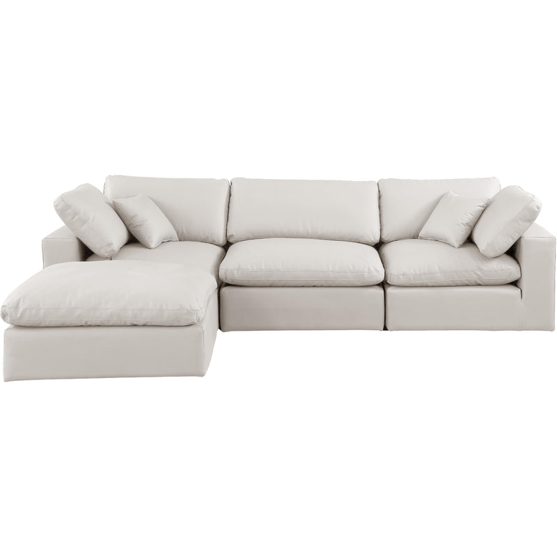 Meridian Comfy Cream Vegan Leather Modular Sectional IMAGE 7