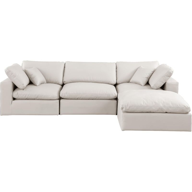 Meridian Comfy Cream Vegan Leather Modular Sectional IMAGE 8