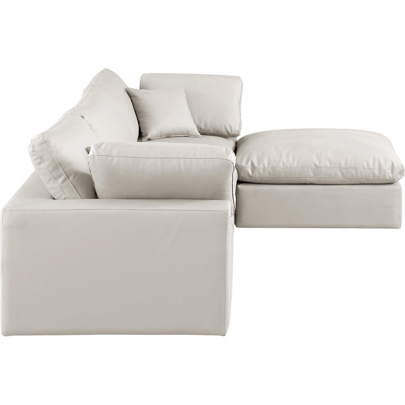 Meridian Comfy Cream Vegan Leather Modular Sectional IMAGE 9