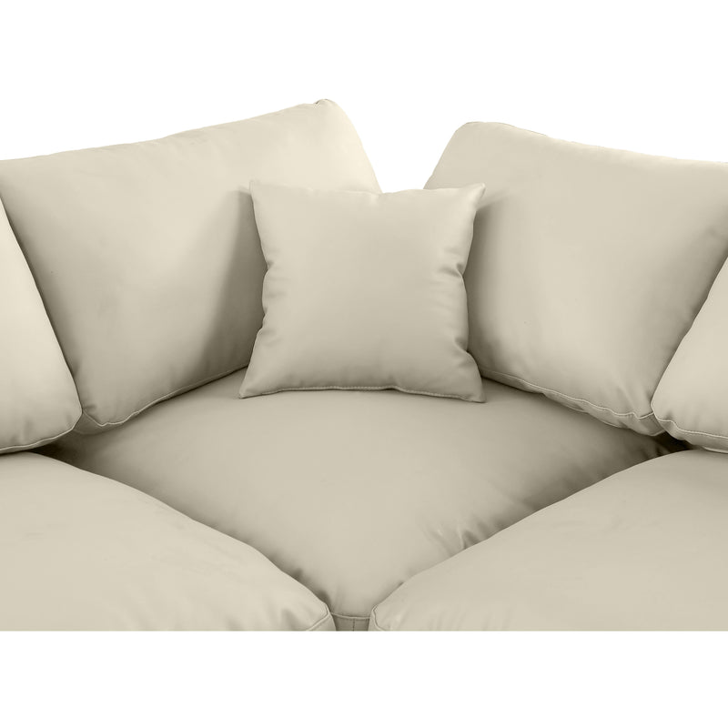 Meridian Comfy Cream Vegan Leather Modular Sectional IMAGE 7