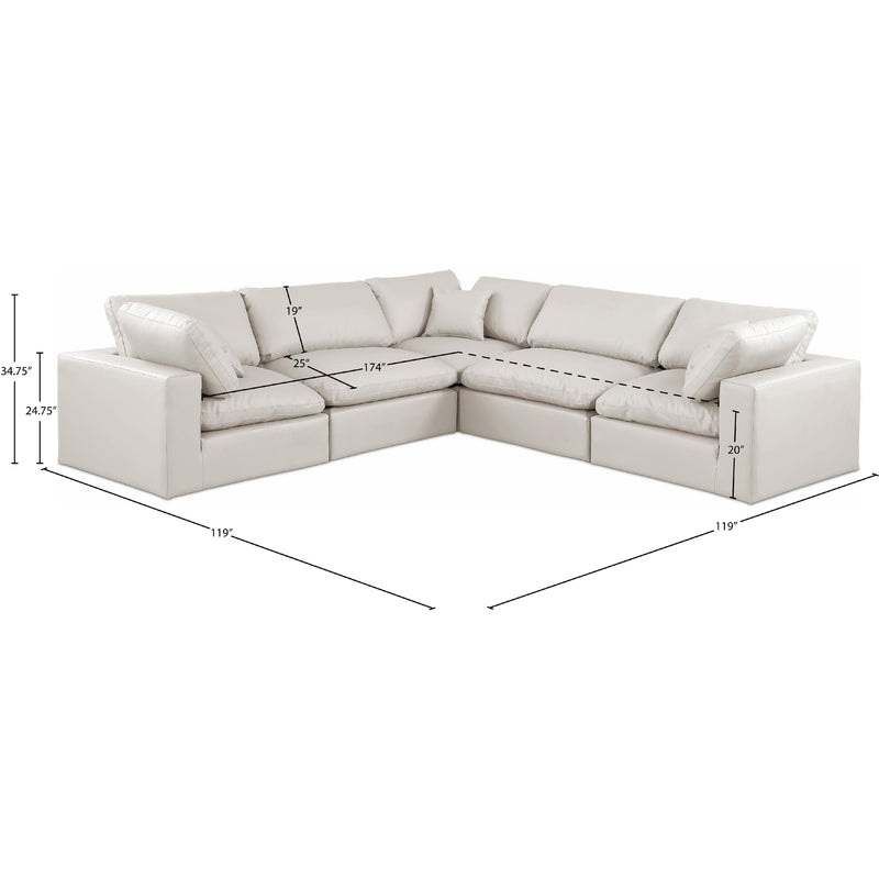 Meridian Comfy Cream Vegan Leather Modular Sectional IMAGE 10