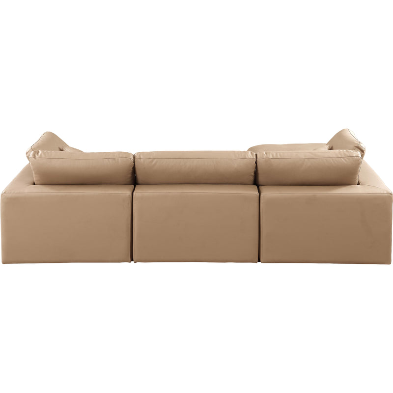 Meridian Comfy Tan Vegan Leather Modular Sectional IMAGE 5