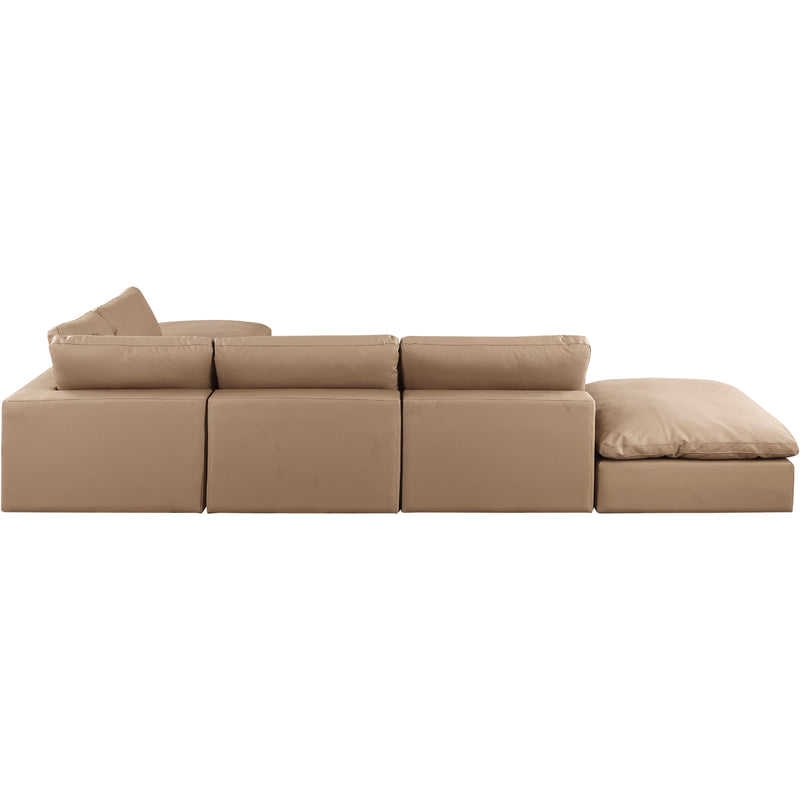 Meridian Comfy Tan Vegan Leather Modular Sectional IMAGE 3