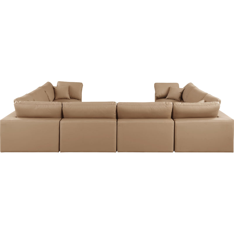 Meridian Comfy Tan Vegan Leather Modular Sectional IMAGE 3