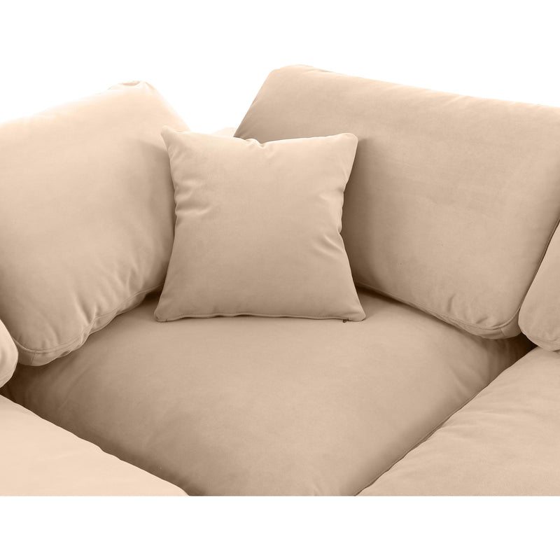 Meridian Comfy Beige Velvet Modular Sectional IMAGE 13