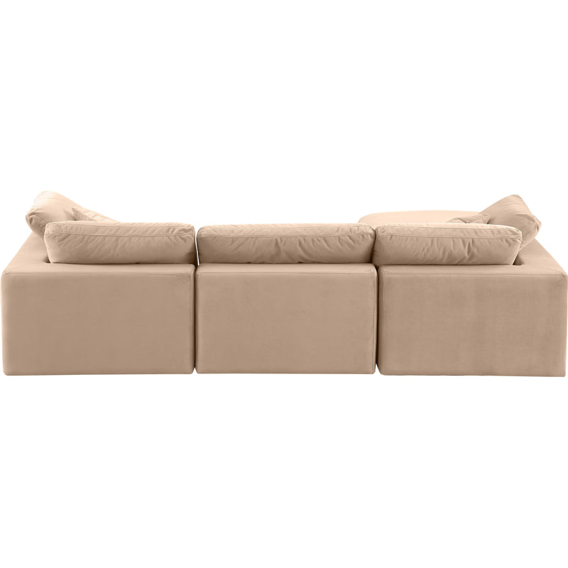 Meridian Comfy Beige Velvet Modular Sectional IMAGE 6