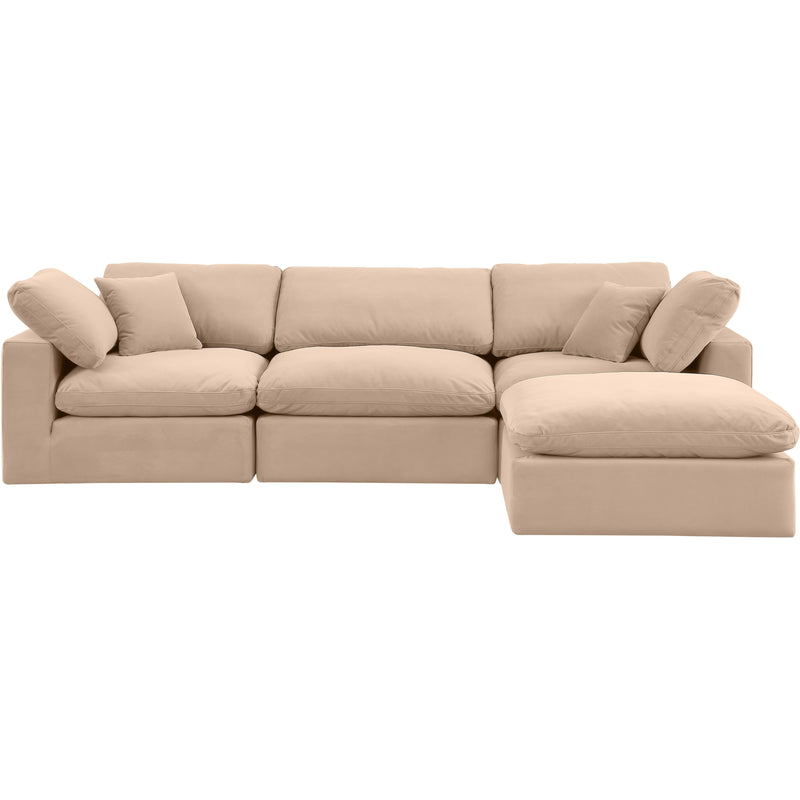 Meridian Comfy Beige Velvet Modular Sectional IMAGE 8