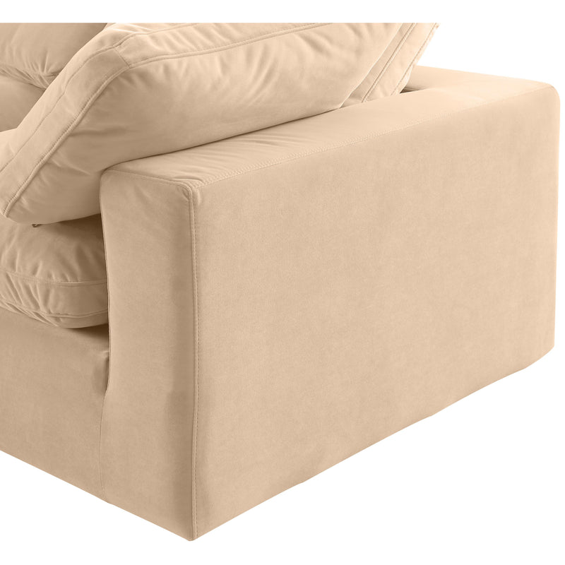 Meridian Comfy Beige Velvet Modular Sectional IMAGE 7