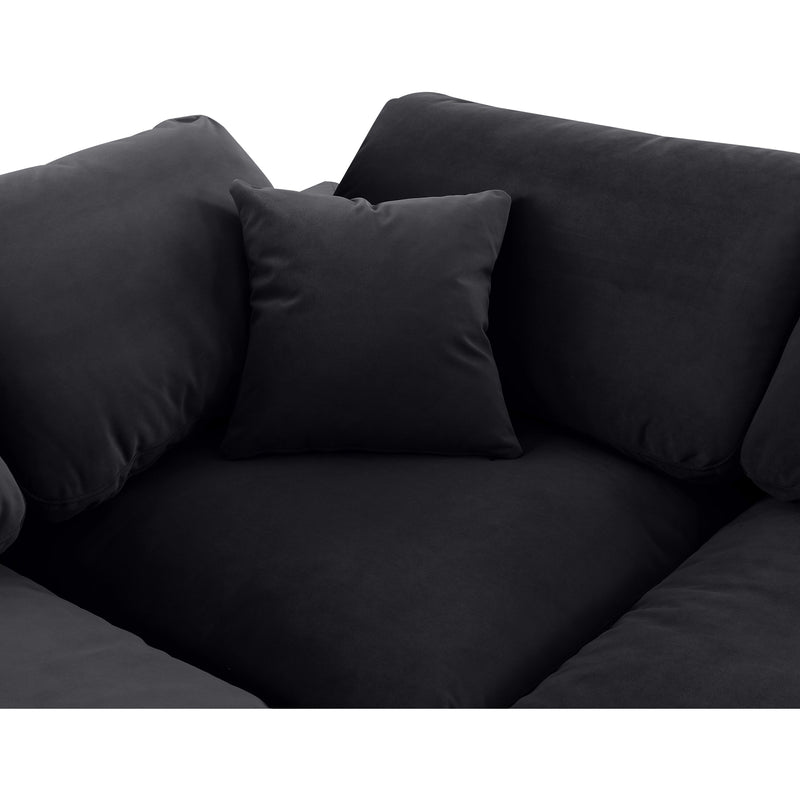 Meridian Comfy Black Velvet Modular Sofa IMAGE 8