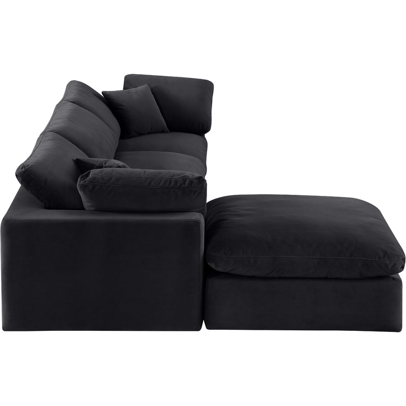 Meridian Comfy Black Velvet Modular Sectional IMAGE 10