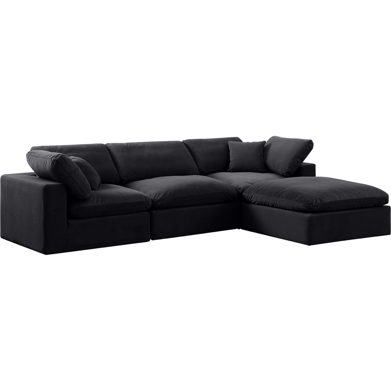 Meridian Comfy Black Velvet Modular Sectional IMAGE 15