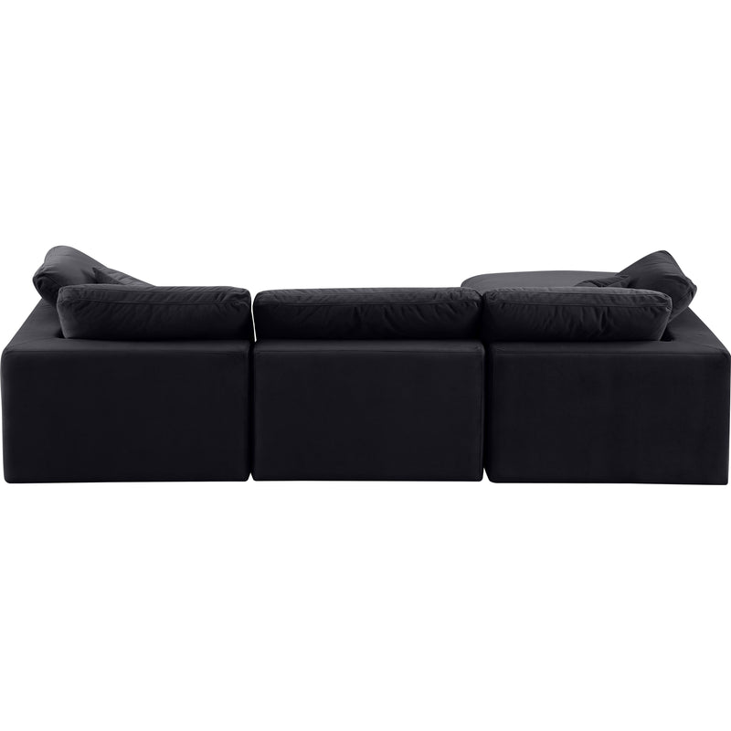 Meridian Comfy Black Velvet Modular Sectional IMAGE 6