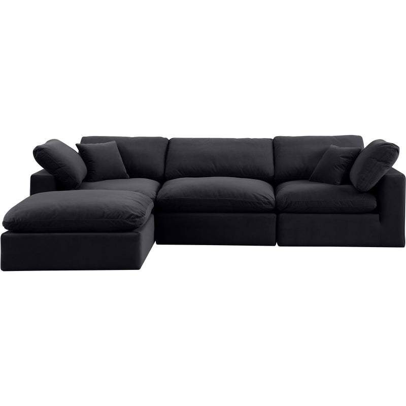 Meridian Comfy Black Velvet Modular Sectional IMAGE 7