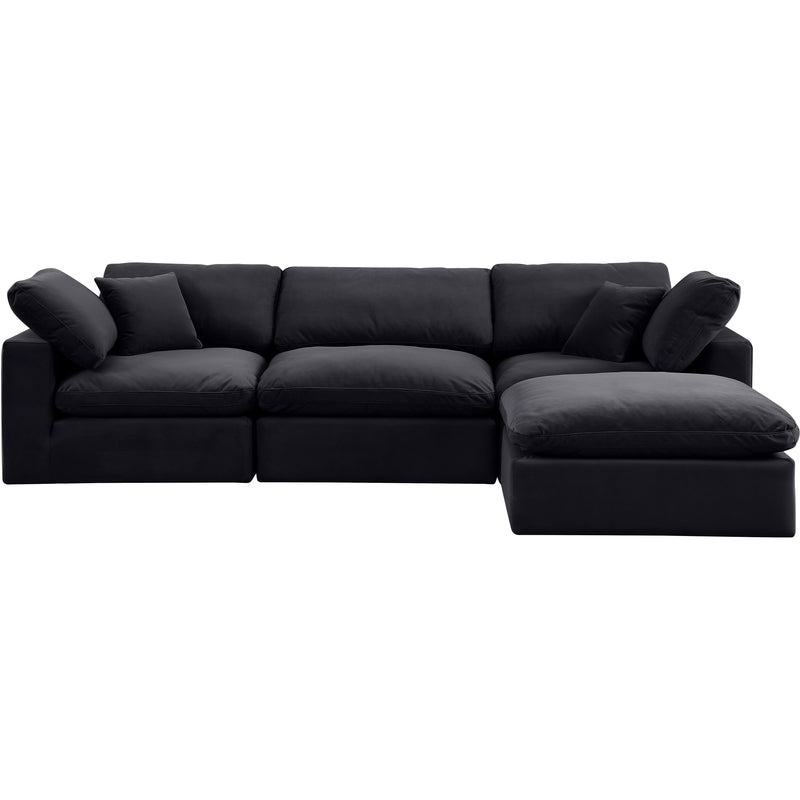 Meridian Comfy Black Velvet Modular Sectional IMAGE 8