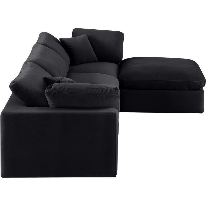 Meridian Comfy Black Velvet Modular Sectional IMAGE 9