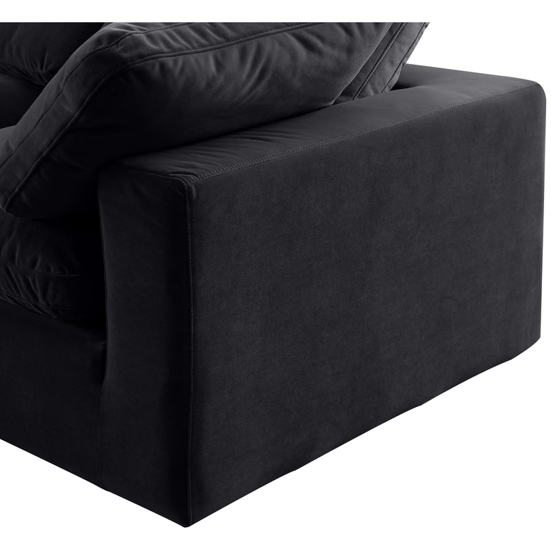 Meridian Comfy Black Velvet Modular Sectional IMAGE 7
