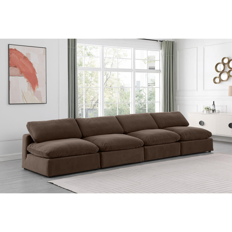Meridian Comfy Brown Velvet Modular Sofa IMAGE 2