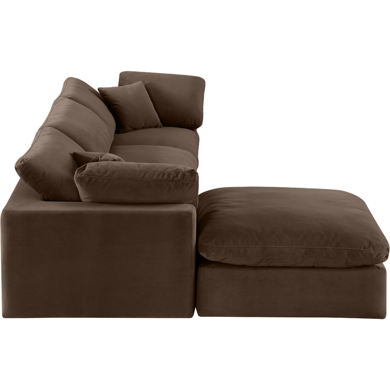 Meridian Comfy Brown Velvet Modular Sectional IMAGE 10