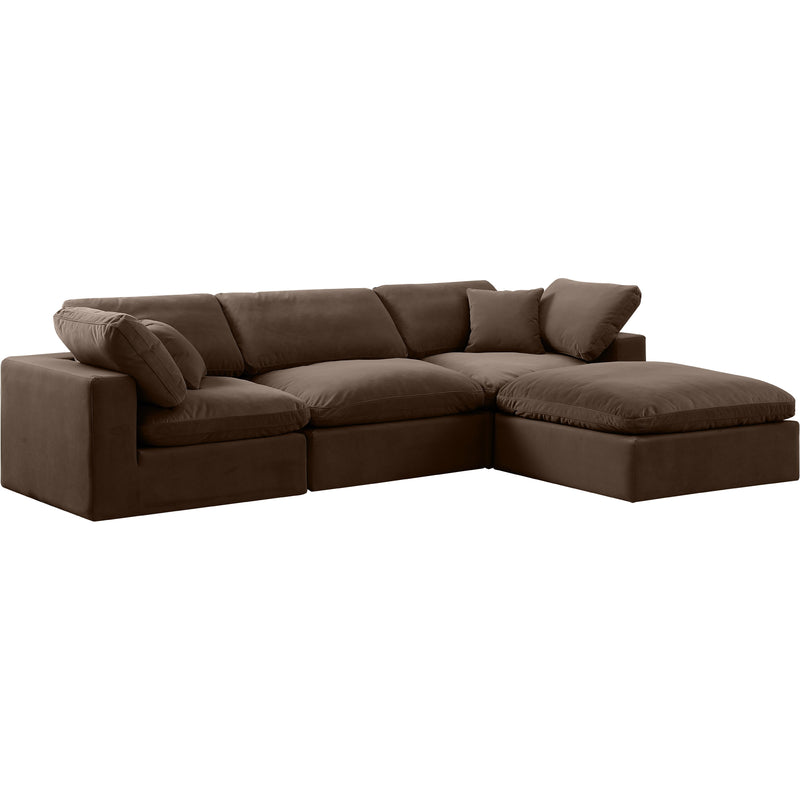 Meridian Comfy Brown Velvet Modular Sectional IMAGE 15