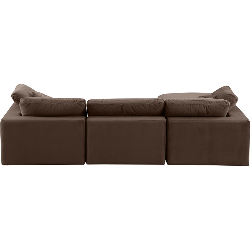 Meridian Comfy Brown Velvet Modular Sectional IMAGE 6