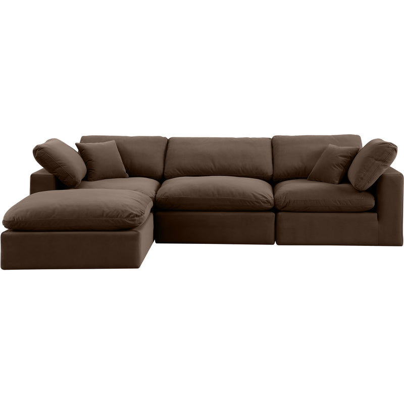 Meridian Comfy Brown Velvet Modular Sectional IMAGE 7