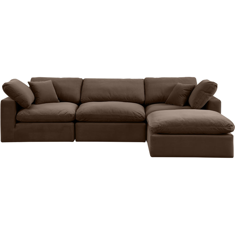 Meridian Comfy Brown Velvet Modular Sectional IMAGE 8