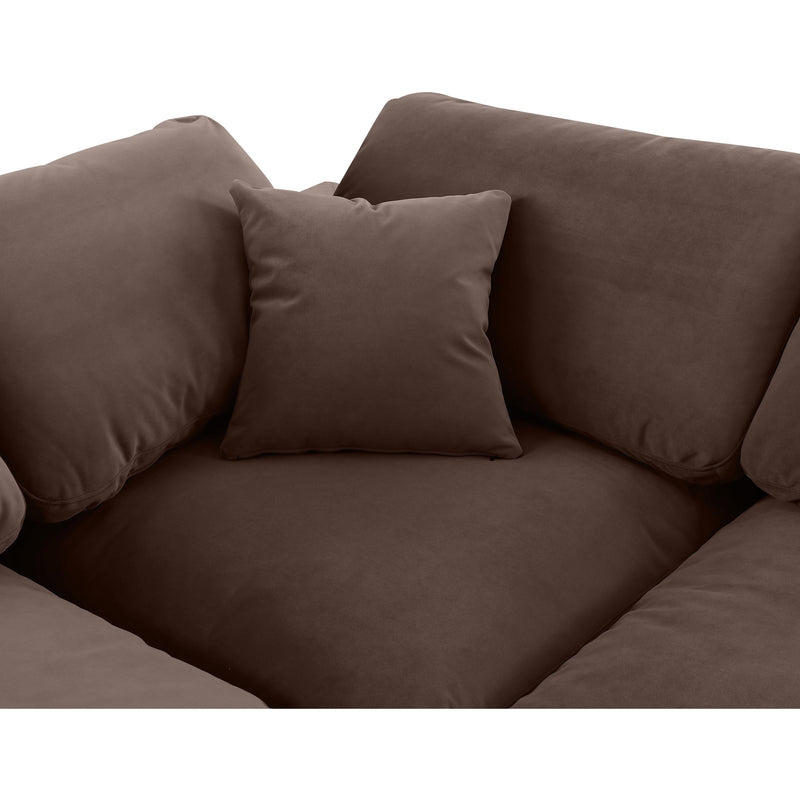 Meridian Comfy Brown Velvet Modular Sectional IMAGE 8