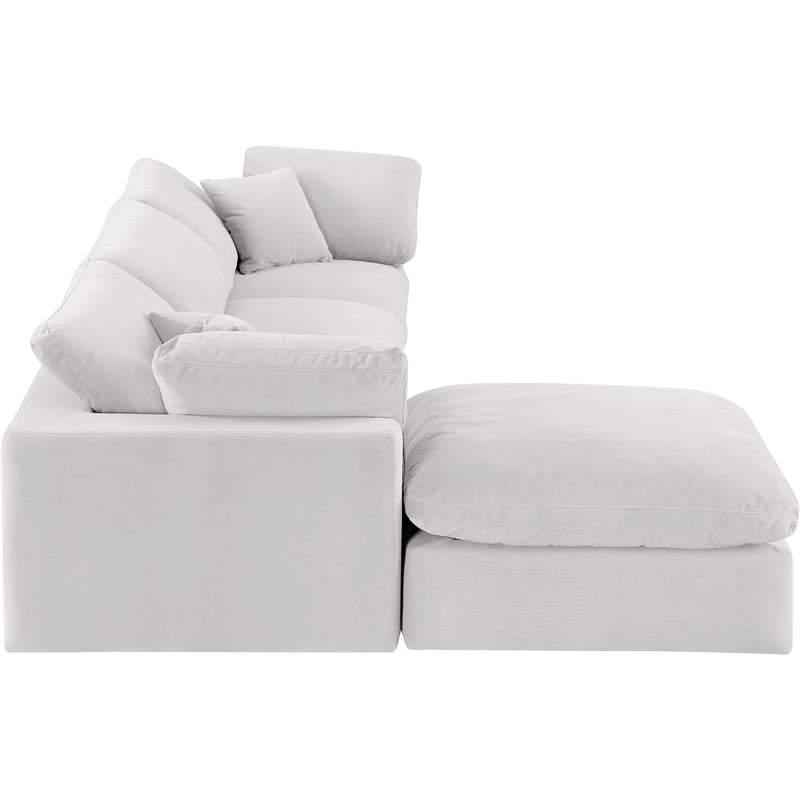 Meridian Comfy Cream Velvet Modular Sectional IMAGE 10