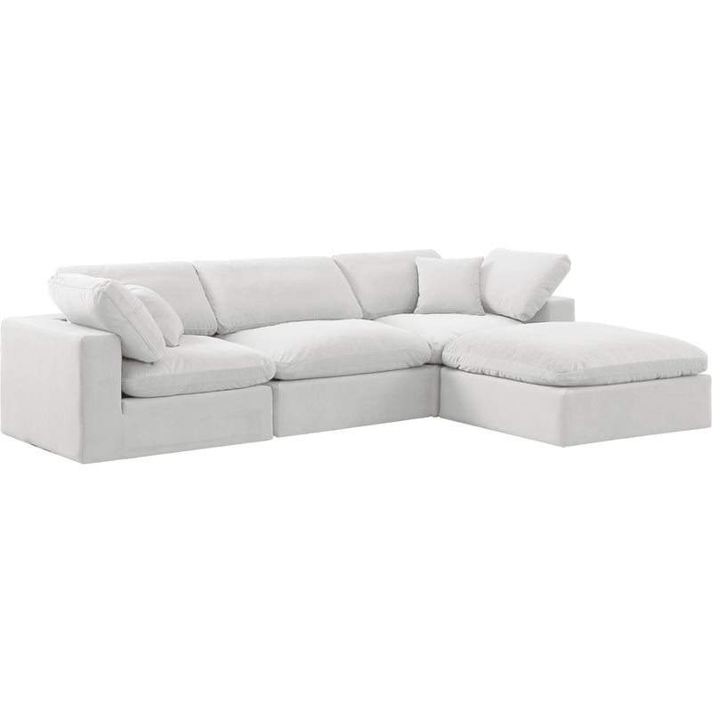 Meridian Comfy Cream Velvet Modular Sectional IMAGE 15