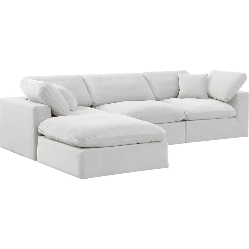 Meridian Comfy Cream Velvet Modular Sectional IMAGE 2