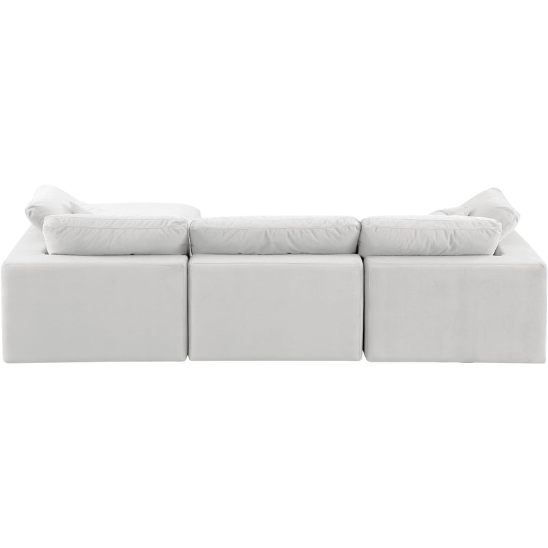 Meridian Comfy Cream Velvet Modular Sectional IMAGE 5