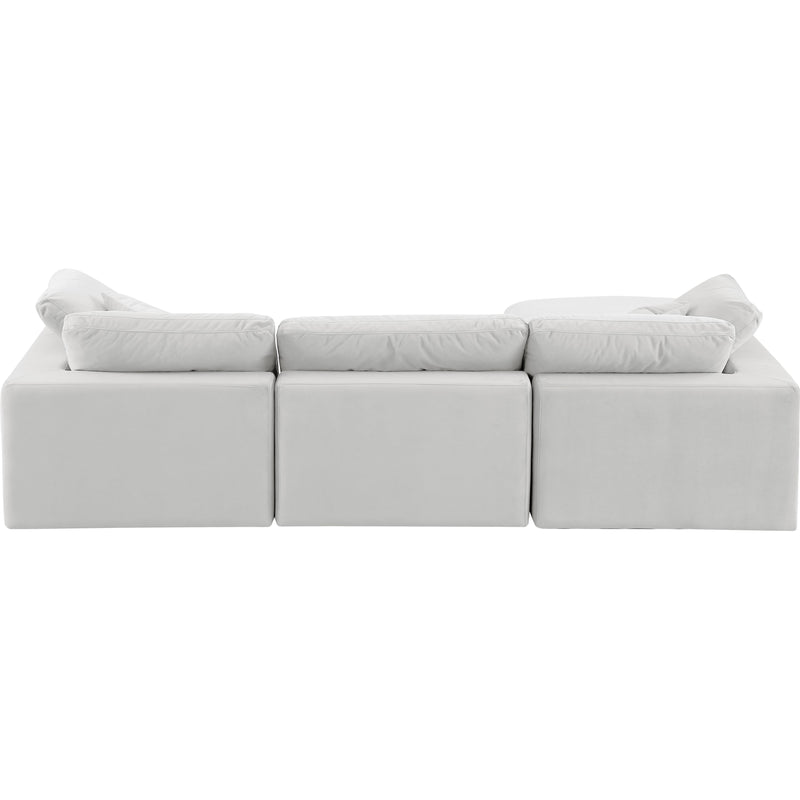 Meridian Comfy Cream Velvet Modular Sectional IMAGE 6