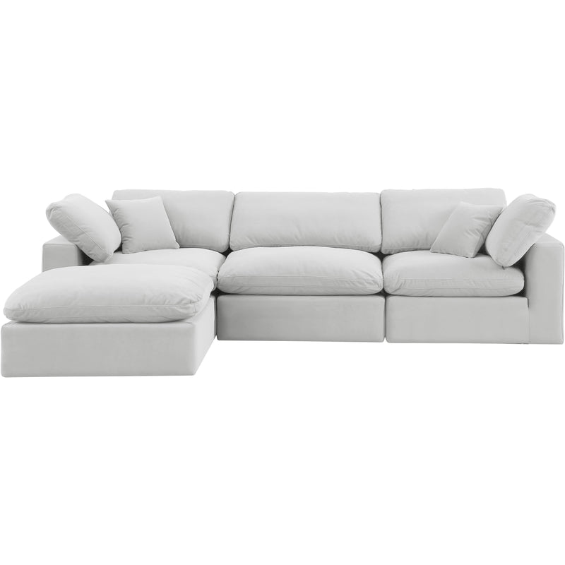 Meridian Comfy Cream Velvet Modular Sectional IMAGE 7