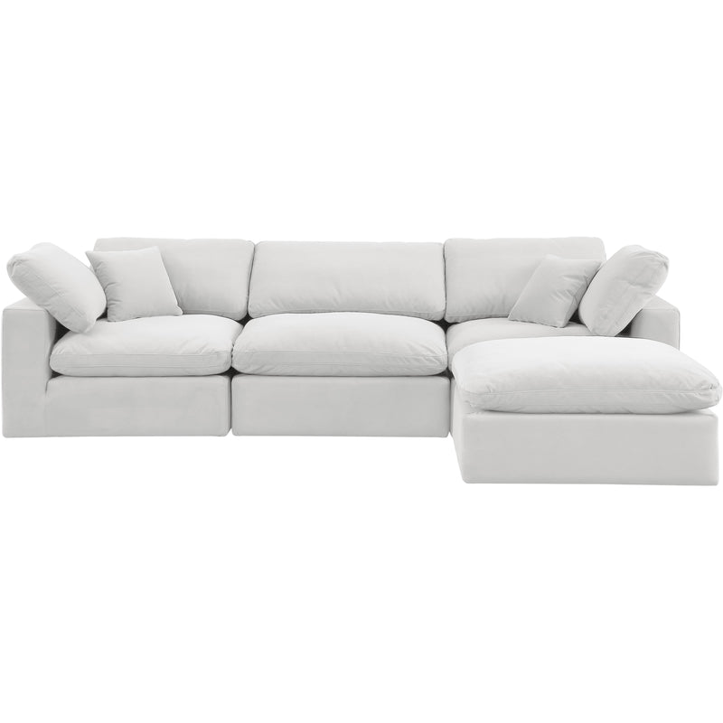 Meridian Comfy Cream Velvet Modular Sectional IMAGE 8