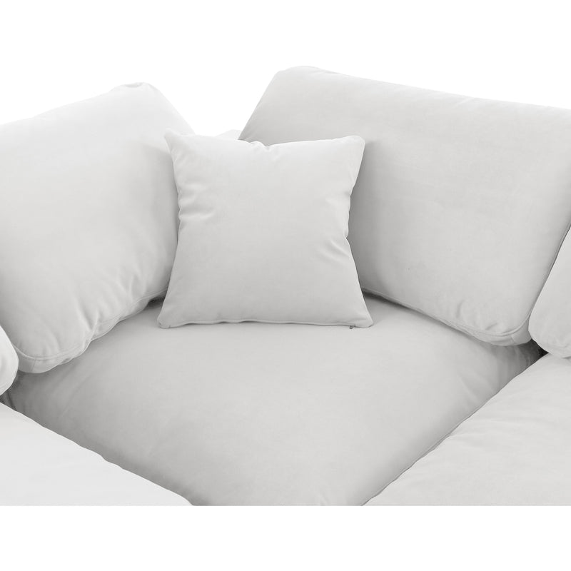 Meridian Comfy Cream Velvet Modular Sectional IMAGE 8