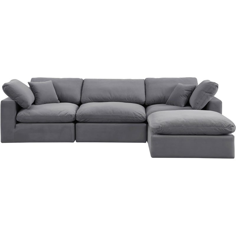 Meridian Comfy Grey Velvet Modular Sectional IMAGE 10