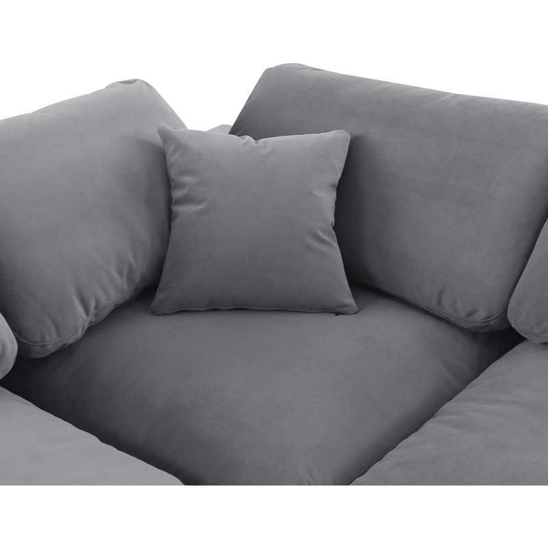 Meridian Comfy Grey Velvet Modular Sectional IMAGE 13