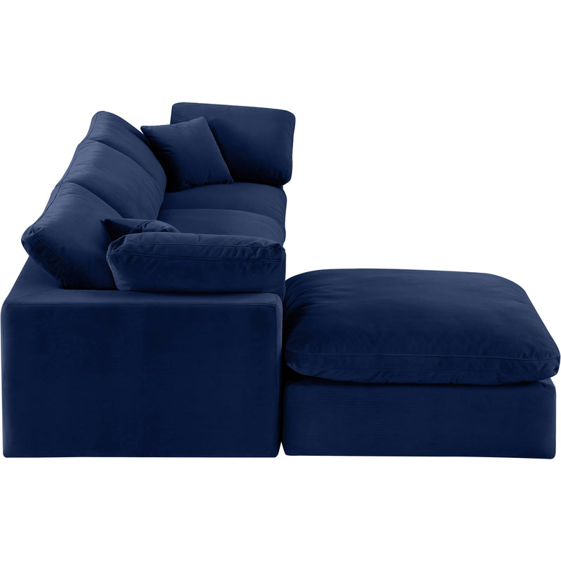 Meridian Comfy Navy Velvet Modular Sectional IMAGE 10