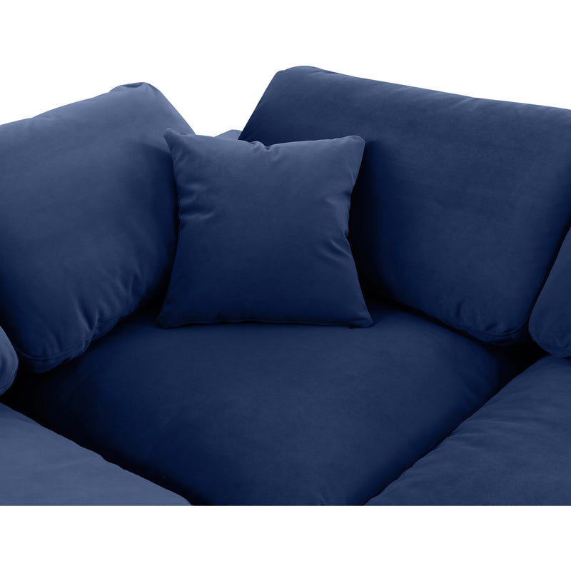 Meridian Comfy Navy Velvet Modular Sectional IMAGE 13