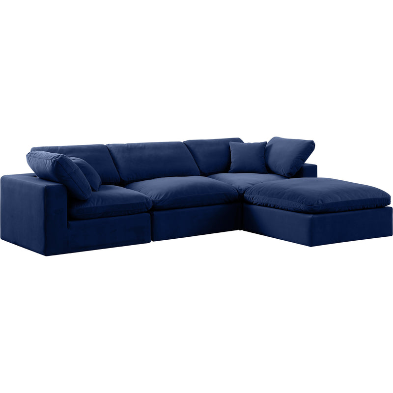 Meridian Comfy Navy Velvet Modular Sectional IMAGE 15